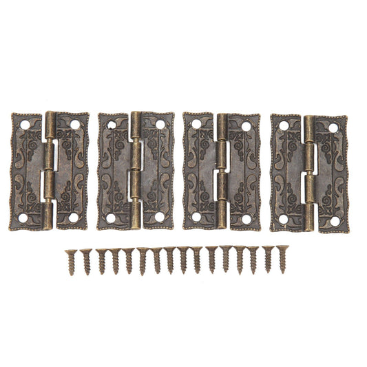 20 Set Antique Decorative Hinges Zinc Alloy Vintage Box Hinges Jewelry Box Hardware for Wooden Cases Cabinets
