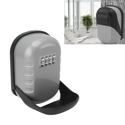 Key Lock Box Safe Security Wall Mounted Waterproof Password Combination Lock Storage Box for House Key Flash Silver