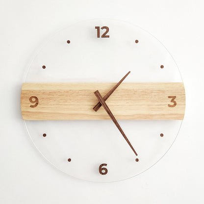 Wall Clock Silent Round Decorative Modern Acrylic Panel Hanging Clock for Living Room Bedroom Office