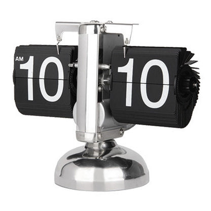 Digital Flip Down Clock Retro Minimalist Single Foot Mechanical Auto Flip Clock Desk Clock for Home Livingroom Black