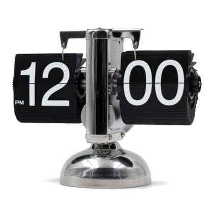 Digital Flip Down Clock Retro Minimalist Single Foot Mechanical Auto Flip Clock Desk Clock for Home Livingroom Black
