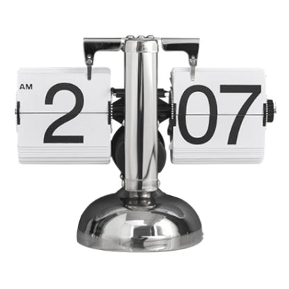 Digital Flip Down Clock Retro Minimalist Single Foot Mechanical Auto Flip Clock Desk Clock for Home Livingroom White