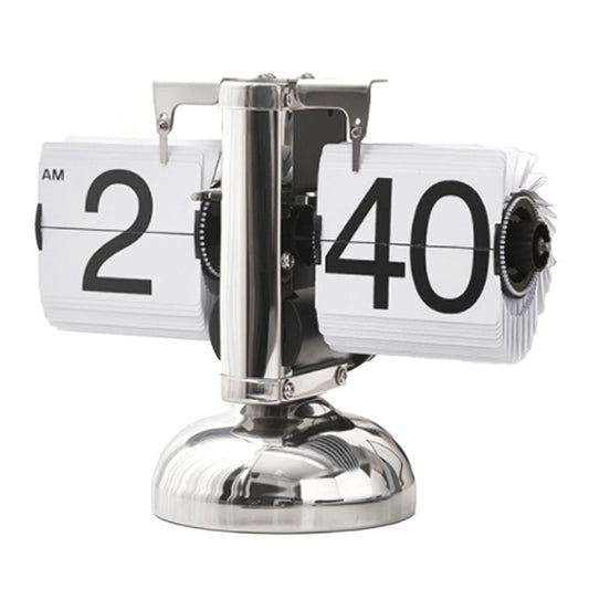 Digital Flip Down Clock Retro Minimalist Single Foot Mechanical Auto Flip Clock Desk Clock for Home Livingroom White
