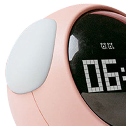 Expression Clock Cute Dog Shape Multifunctional LED Digital Alarm Clock Voice Activated Night Light Pink
