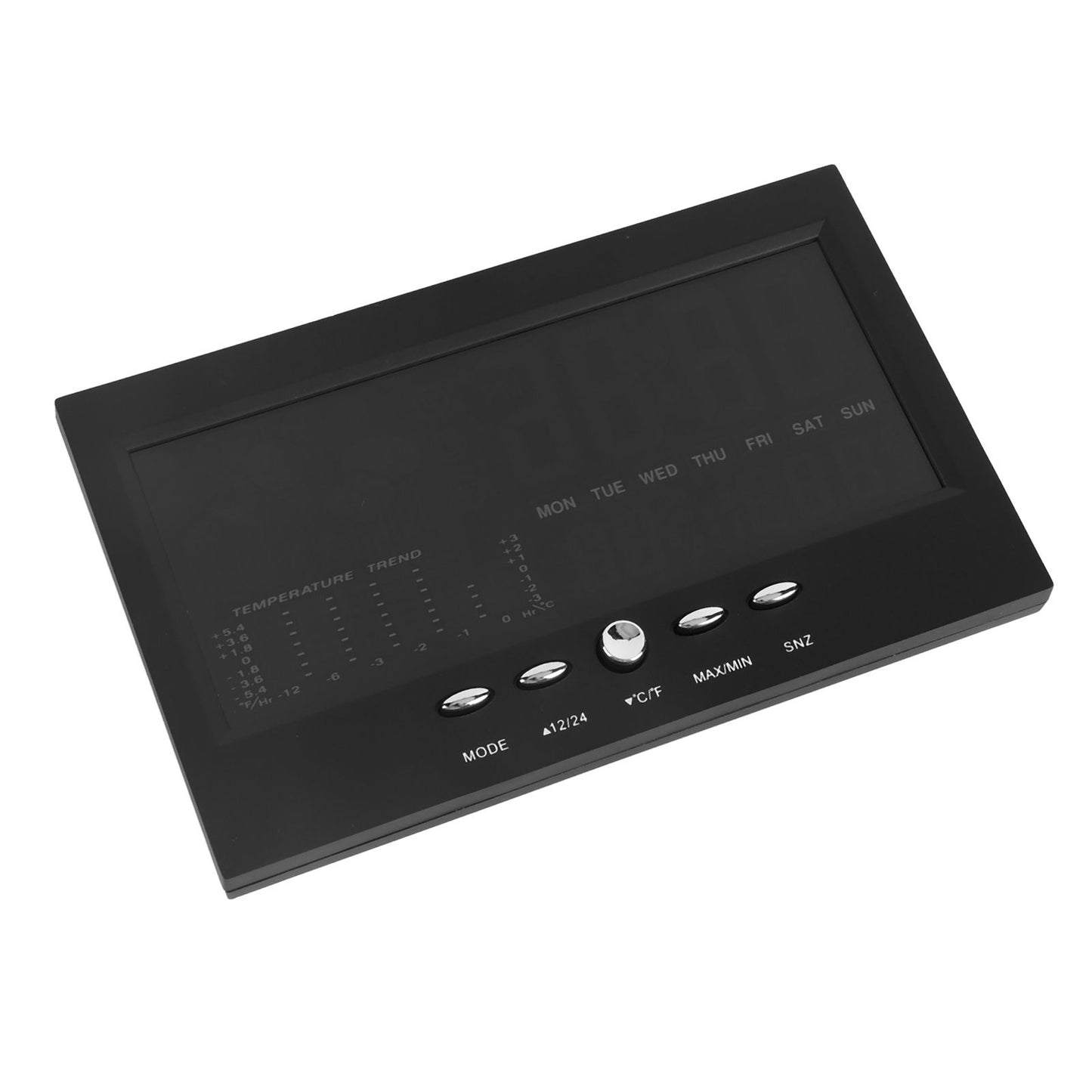 Weather Forecast Clock ABS LED Color Screen Multifunctional Temperature Humidity Alarm Clock Black