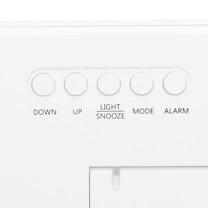 White Digital Alarm Clock with LED Mirror Screen Fashion Electronic Large Screen Clock for Home Bedroom Office