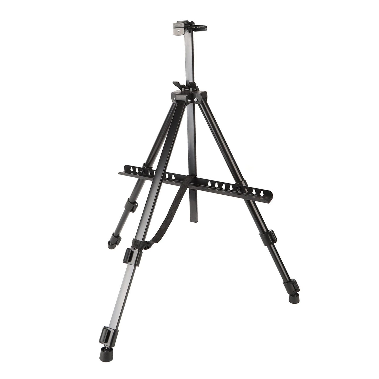 Artist Easel Stand Ferroalloy Adjustable Folding Tripod Display Easel for Drawing Painting Black