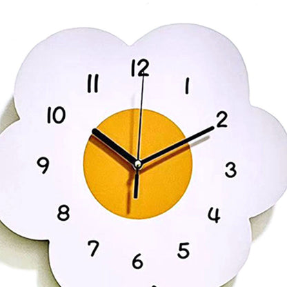 Flower Shaped Wall Clocks for Kids Cartoon Cute Exquisite Silent Wall Clock for Living Rooms Offices 20x30cm/7.9x11.8in