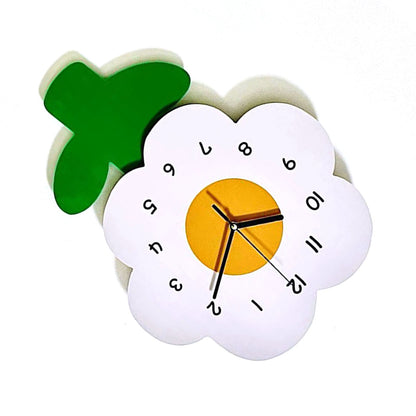 Flower Shaped Wall Clocks for Kids Cartoon Cute Exquisite Silent Wall Clock for Living Rooms Offices 30x40cm/11.8x15.7in