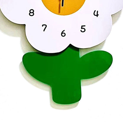 Flower Shaped Wall Clocks for Kids Cartoon Cute Exquisite Silent Wall Clock for Living Rooms Offices 30x40cm/11.8x15.7in