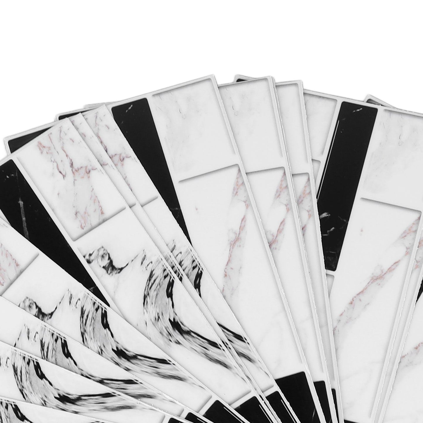27PCS Kitchen Wallpaper Tile Self Adhesive PVC Wear Resistant White Black Faux Brick for Home Bathroom