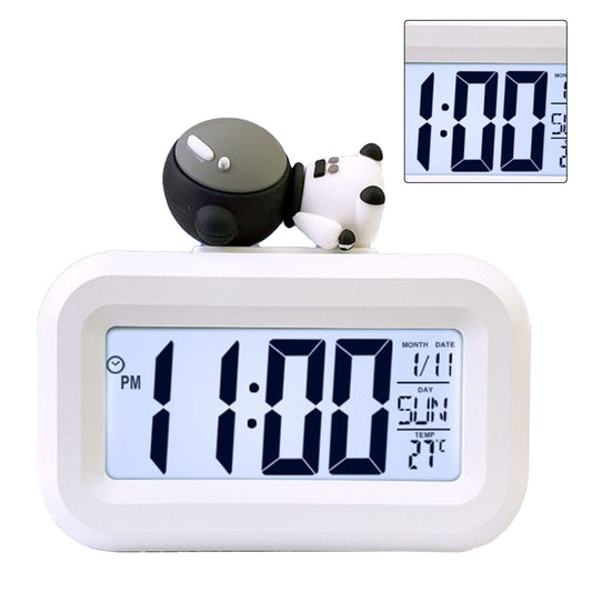 Electronic Clock Cute Cartoon LED Screen Desktop Electronic Alarm Data Time Calendar Temperature Clock Spaceman