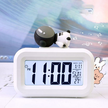 Electronic Clock Cute Cartoon LED Screen Desktop Electronic Alarm Data Time Calendar Temperature Clock Spaceman
