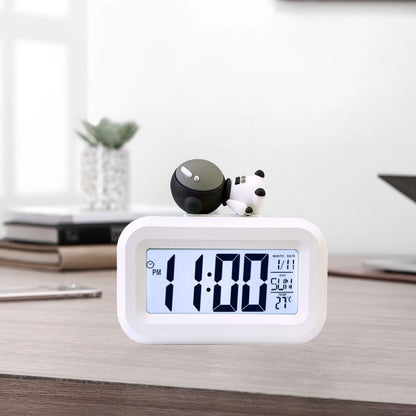 Electronic Clock Cute Cartoon LED Screen Desktop Electronic Alarm Data Time Calendar Temperature Clock Spaceman
