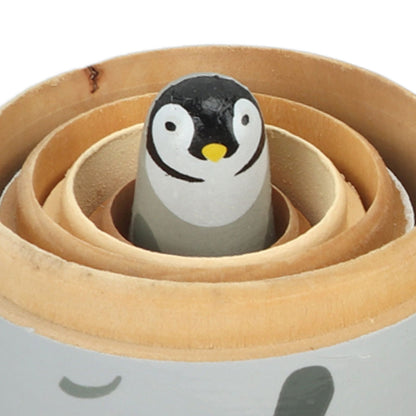 Wooden Animal Nesting Dolls Handcrafted 5 Layer Cute Painted Russian Nesting Dolls Toy Gift for Girls Boys Birthday