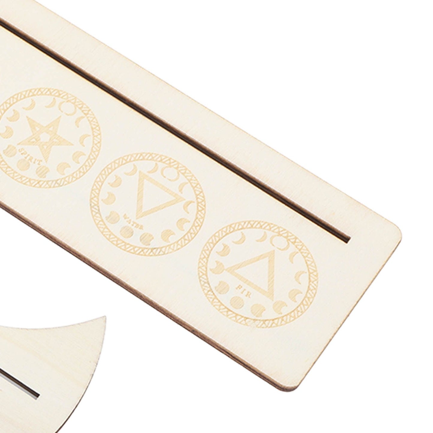 2 Pieces Wooden Tarot Card Stand Holder Stable Moon Shape and Rectangle Wooden Tarot Card Display Stand Base Type A