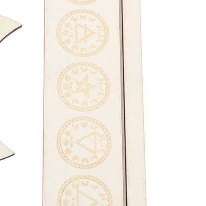 2 Pieces Wooden Tarot Card Stand Holder Stable Moon Shape and Rectangle Wooden Tarot Card Display Stand Base Type A