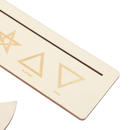 2 Pieces Wooden Tarot Card Stand Holder Stable Moon Shape and Rectangle Wooden Tarot Card Display Stand Base Type B