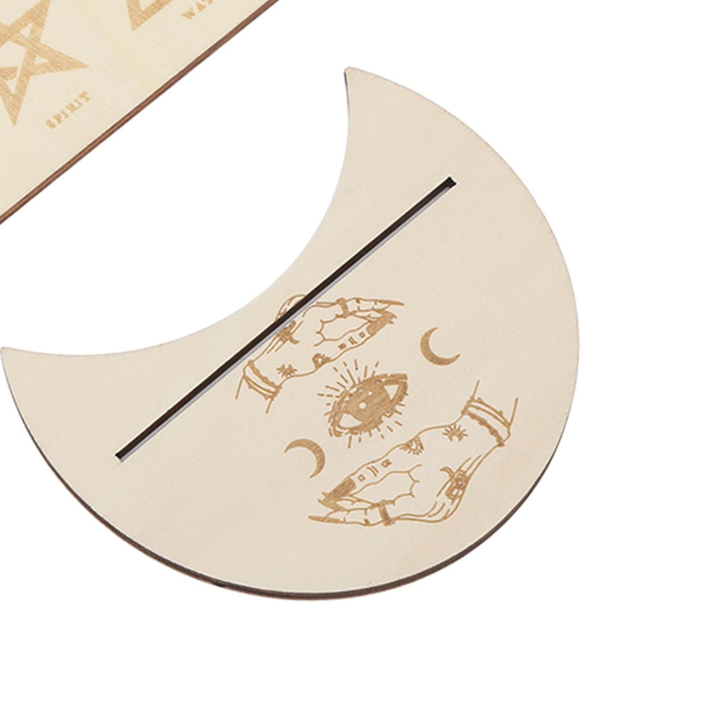 2 Pieces Wooden Tarot Card Stand Holder Stable Moon Shape and Rectangle Wooden Tarot Card Display Stand Base Type B