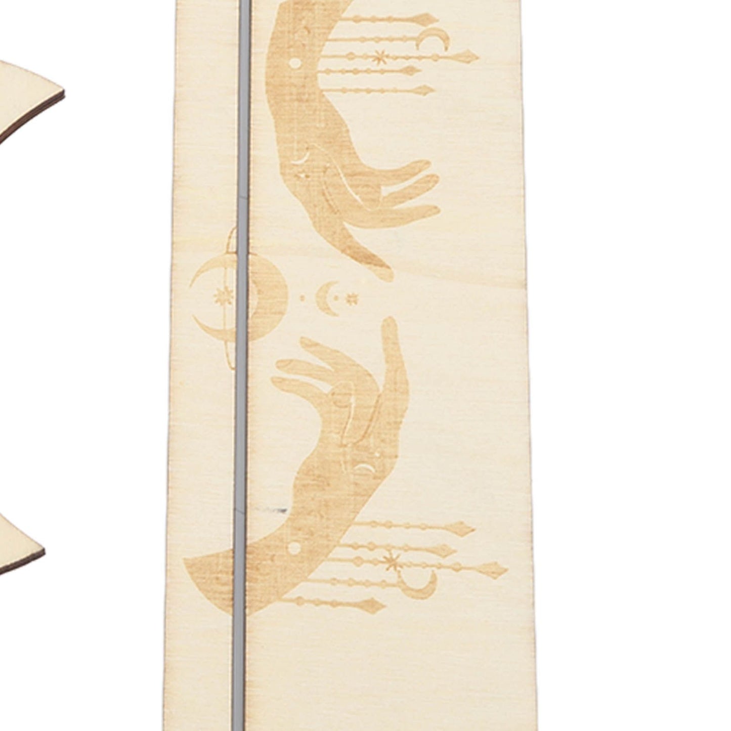 2 Pieces Wooden Tarot Card Stand Holder Stable Moon Shape and Rectangle Wooden Tarot Card Display Stand Base Type C