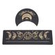 2 Pieces Wooden Tarot Card Stand Holder Moon Shape and Rectangle Wooden Tarot Card Display Stand Base Black Type A