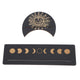 2 Pieces Wooden Tarot Card Stand Holder Moon Shape and Rectangle Wooden Tarot Card Display Stand Base Black Type B