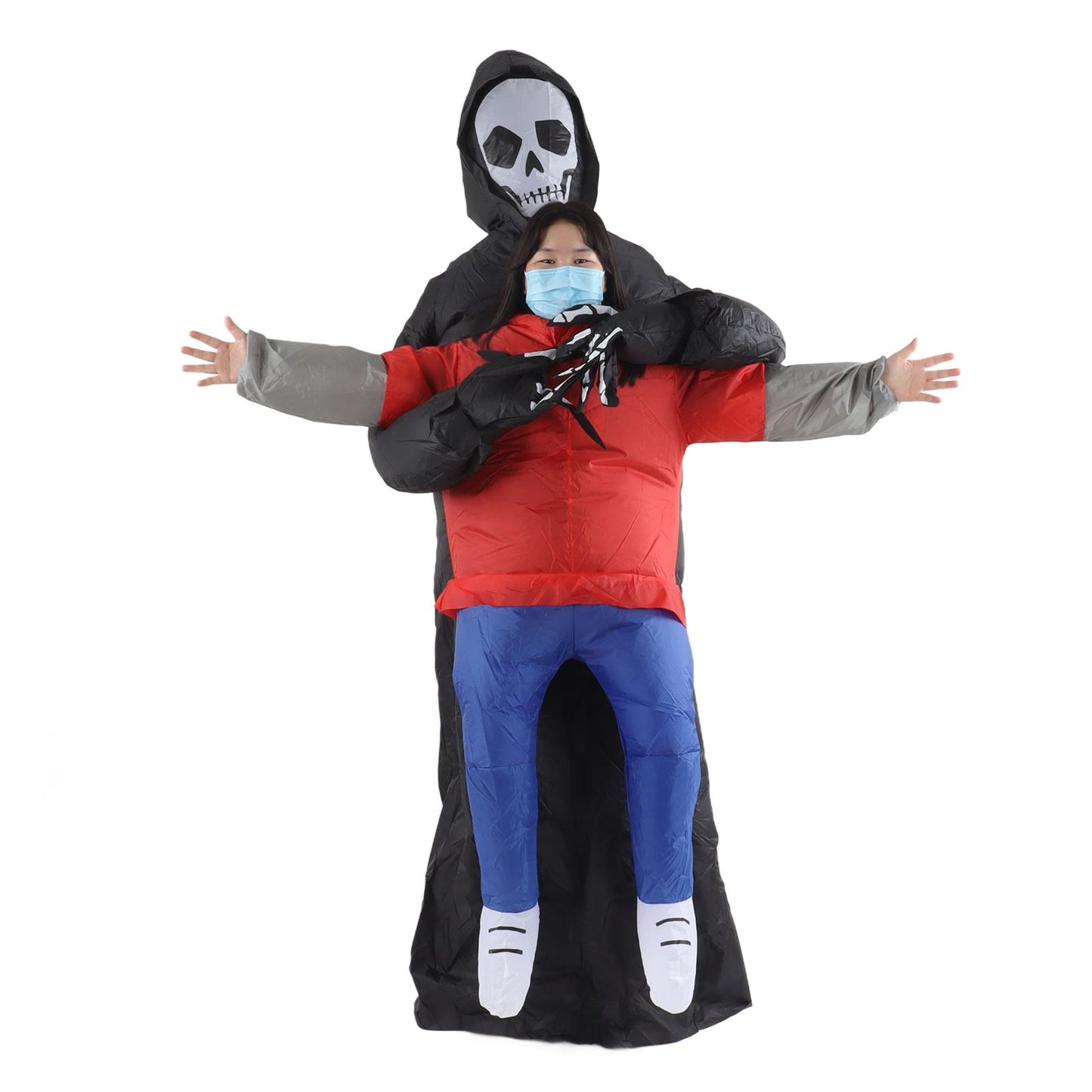 Black Scary Ghost Inflatable Costume Adult Halloween Party Funny Waterproof Cosplay Costume Props