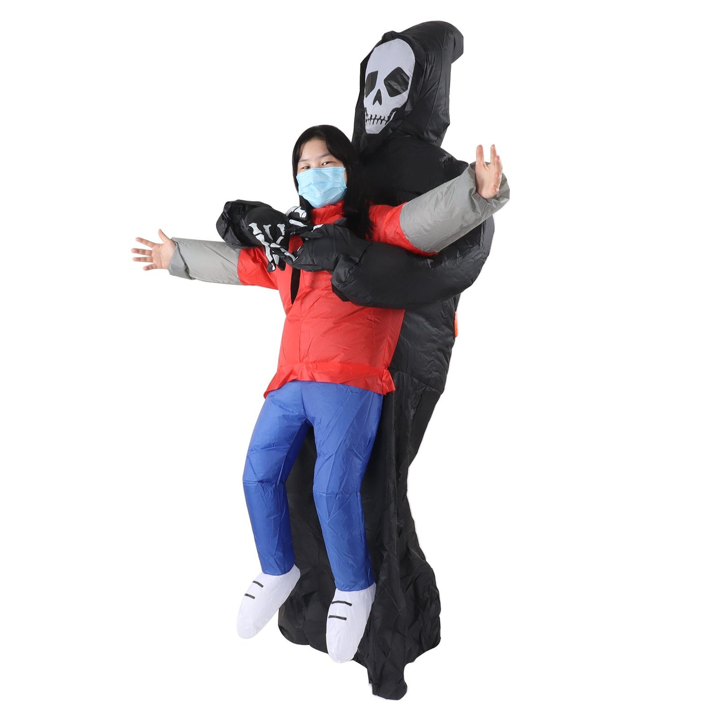 Black Scary Ghost Inflatable Costume Adult Halloween Party Funny Waterproof Cosplay Costume Props