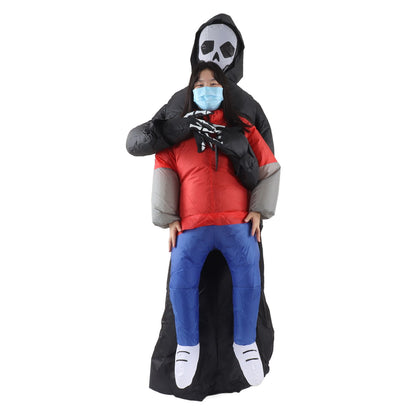 Black Scary Ghost Inflatable Costume Adult Halloween Party Funny Waterproof Cosplay Costume Props
