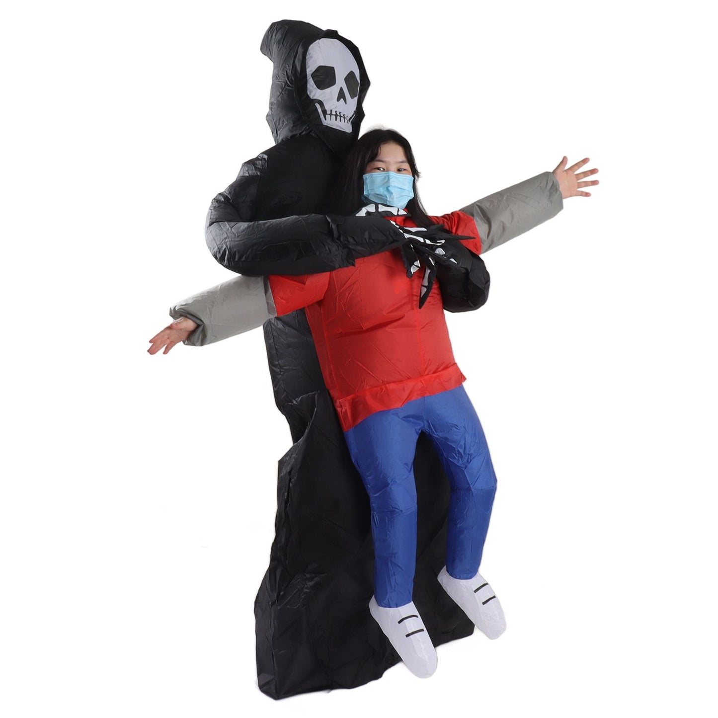 Black Scary Ghost Inflatable Costume Adult Halloween Party Funny Waterproof Cosplay Costume Props