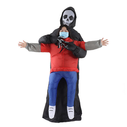 Black Scary Ghost Inflatable Costume Adult Halloween Party Funny Waterproof Cosplay Costume Props