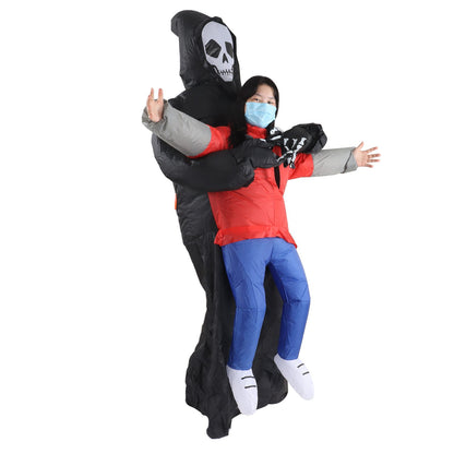 Black Scary Ghost Inflatable Costume Adult Halloween Party Funny Waterproof Cosplay Costume Props