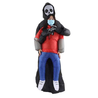 Black Scary Ghost Inflatable Costume Adult Halloween Party Funny Waterproof Cosplay Costume Props