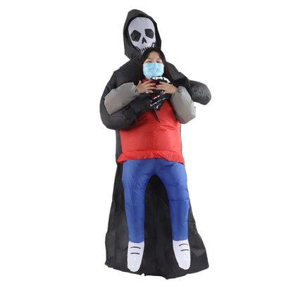 Black Scary Ghost Inflatable Costume Adult Halloween Party Funny Waterproof Cosplay Costume Props