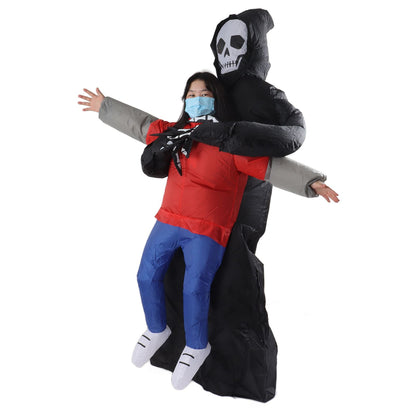 Black Scary Ghost Inflatable Costume Adult Halloween Party Funny Waterproof Cosplay Costume Props