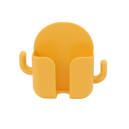 Self Adhesive Wall Mount Cell Phone Holder Wall Mount Phone Charging Holder for Home Office Bedroom Yellow