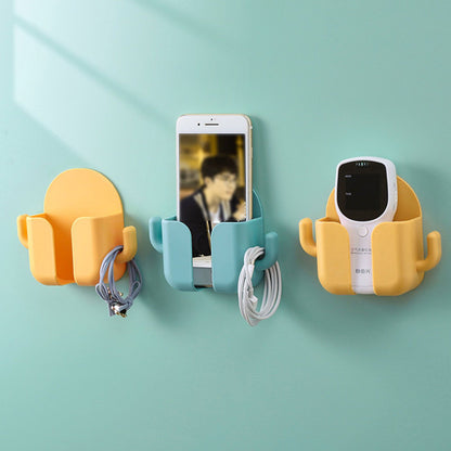 Self Adhesive Wall Mount Cell Phone Holder Wall Mount Phone Charging Holder for Home Office Bedroom Yellow