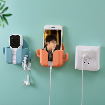 Self Adhesive Wall Mount Cell Phone Holder Wall Mount Phone Charging Holder for Home Office Bedroom Orange