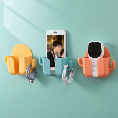 Self Adhesive Wall Mount Cell Phone Holder Wall Mount Phone Charging Holder for Home Office Bedroom Orange