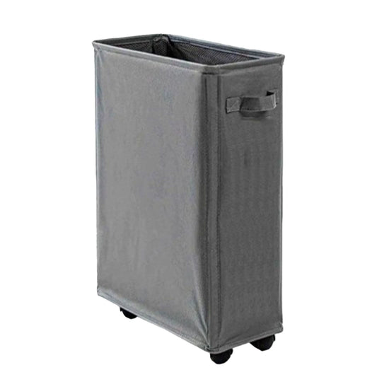4 Roll Wheels Laundry Basket with Handles Oxford Cloth Storage Bin for Household Sundries Dark Gray