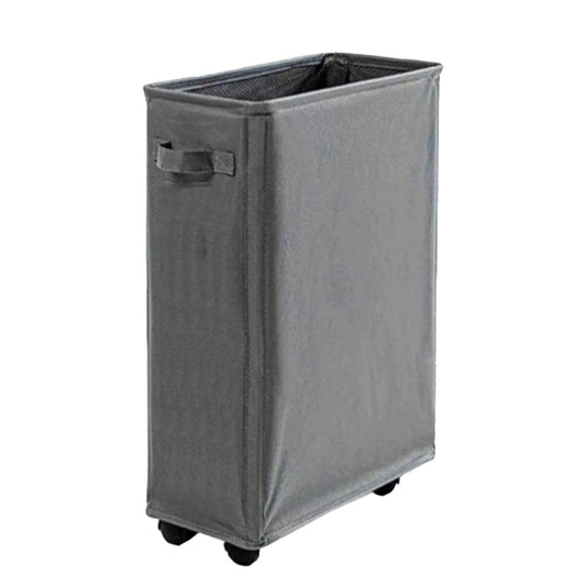 4 Roll Wheels Laundry Basket with Handles Oxford Cloth Storage Bin for Household Sundries Dark Gray