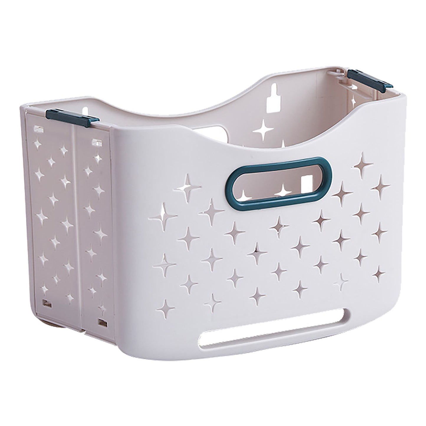 Collapsible Laundry Basket Portable Foldable Laundry Hamper Clothes Storage Organizer Basket for Home Hotel Sea Blue Single Basket