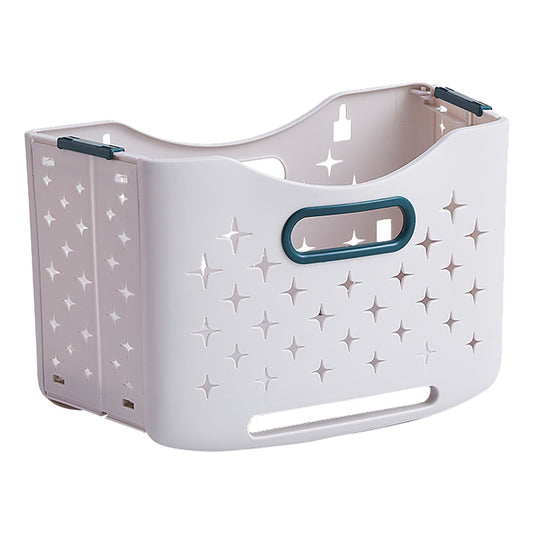 Collapsible Laundry Basket Portable Foldable Laundry Hamper Clothes Storage Organizer Basket for Home Hotel Sea Blue Single Basket