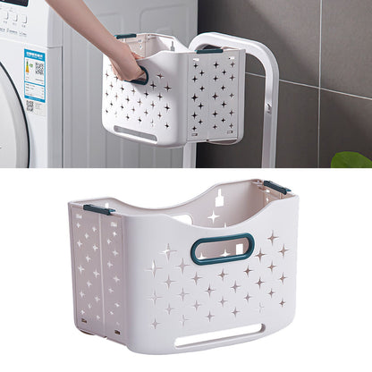 Collapsible Laundry Basket Portable Foldable Laundry Hamper Clothes Storage Organizer Basket for Home Hotel Sea Blue Single Basket