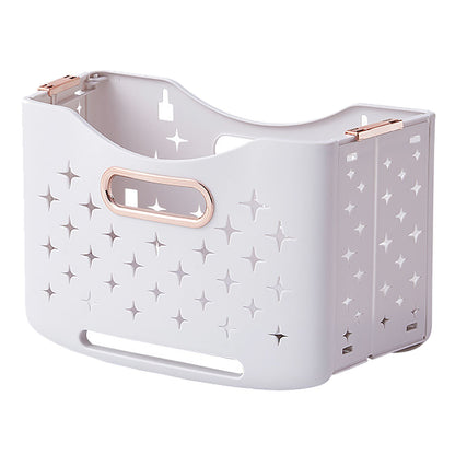 Collapsible Laundry Basket Portable Foldable Laundry Hamper Clothes Storage Organizer Basket for Home Hotel Rose Gold Single Basket