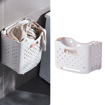 Collapsible Laundry Basket Portable Foldable Laundry Hamper Clothes Storage Organizer Basket for Home Hotel Rose Gold Single Basket
