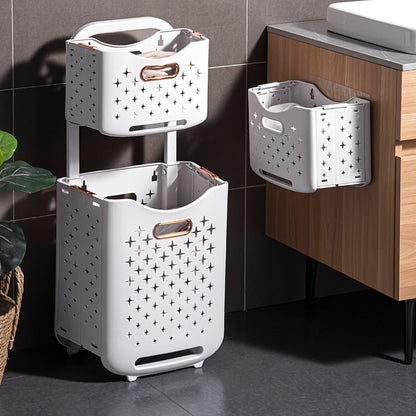 Collapsible Laundry Basket Portable Foldable Laundry Hamper Clothes Storage Organizer Basket for Home Hotel Rose Gold Single Basket
