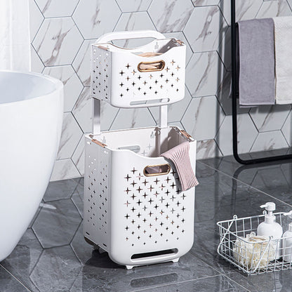 Collapsible Laundry Basket Portable Foldable Laundry Hamper Clothes Storage Organizer Basket for Home Hotel Rose Gold Single Basket
