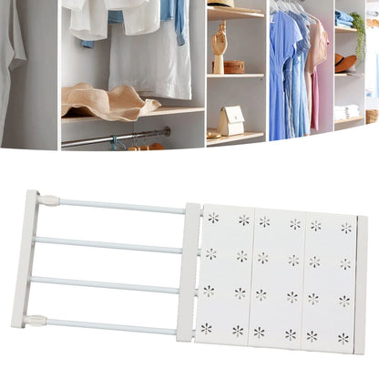 Wardrobe Partition Board Storage Extendable Rod Space Saving Layered Partition Board for Cabinet 15-23.6in