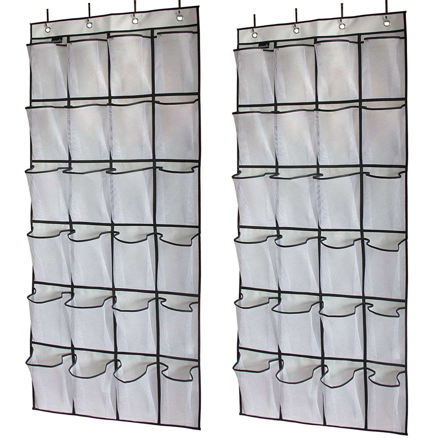 Over The Door Shoe Organizer Hanging Storage Bag Shoe Storage Door Hanger with 24 Mesh Pockets